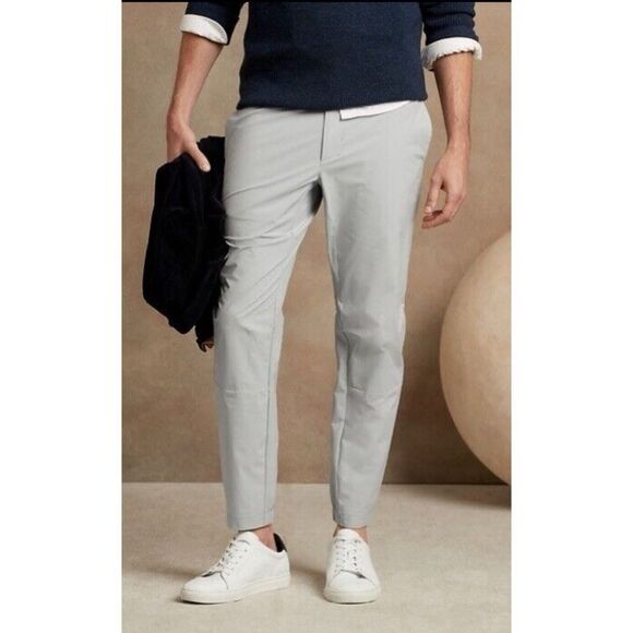 NWT Banana Republic Motion Tech Hybrid Pants Men’s 32 Gray Quarry Performance - Picture 1 of 5